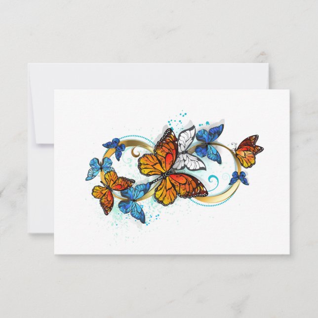 Carte De Remerciements Infinité de papillons monarques (Devant)