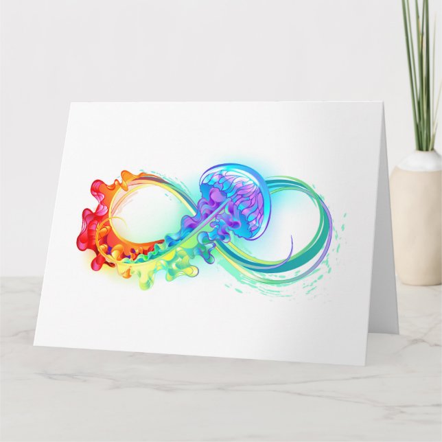 Carte De Remerciements Infinity avec Rainbow Jellyfish (Devant)