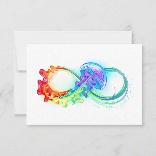 Carte De Remerciements Infinity avec Rainbow Jellyfish (Devant)