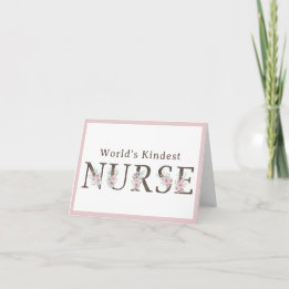 Carte De Remerciements Infirmière la plus gentille du monde Noël floral