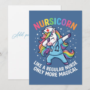 Carte De Remerciements Infirmière licorne énergie lumineuse et magique