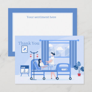 Carte De Remerciements Infirmière mignonne ajouter sentiment