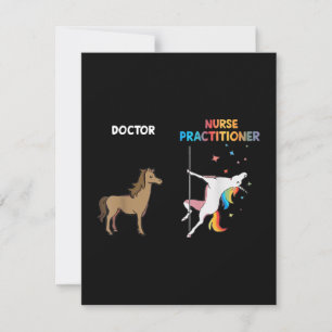 Carte De Remerciements Infirmière praticienne licorne danse poteau