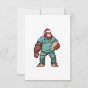 Carte De Remerciements Infirmière Sasquatch Bigfoot Noël Santé