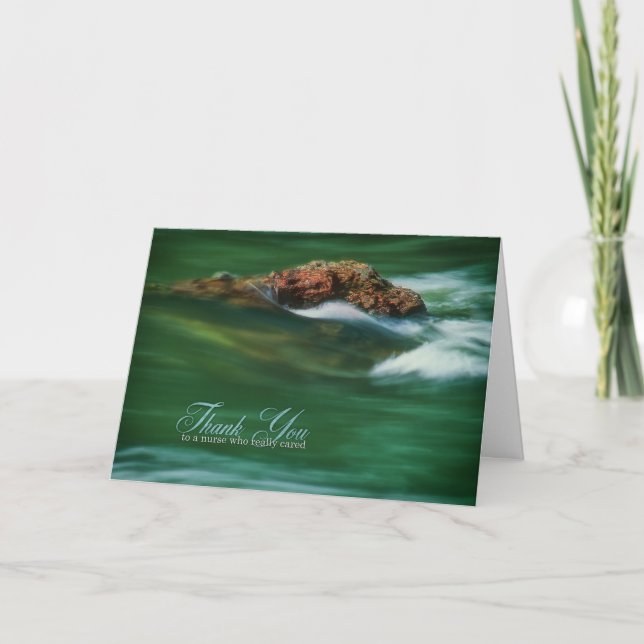 Carte De Remerciements Infirmière Solid comme une rivière de roche Photo (Devant)