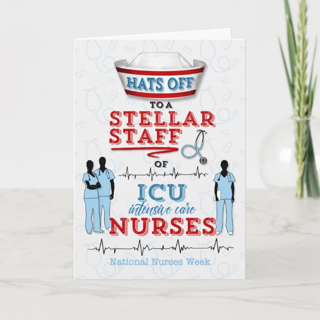 Carte De Remerciements Infirmières de l'ICU à la Semaine nationale des in (Devant)