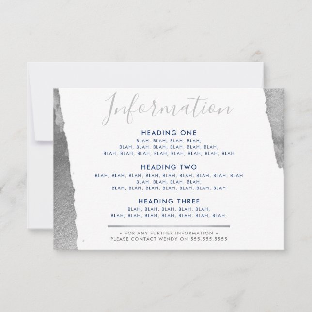 Carte De Remerciements INFORMATION ENCLOS moderne luxe doré argent (Devant)