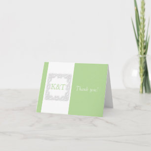 Carte De Remerciements Initiales celtiques de noeud - couleur d'arrière -