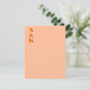 Carte De Remerciements Initiales minimalistes modernes Monogrammes Peach