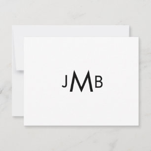 Carte De Remerciements Initiales monogrammes minimalistes, modernes à pla