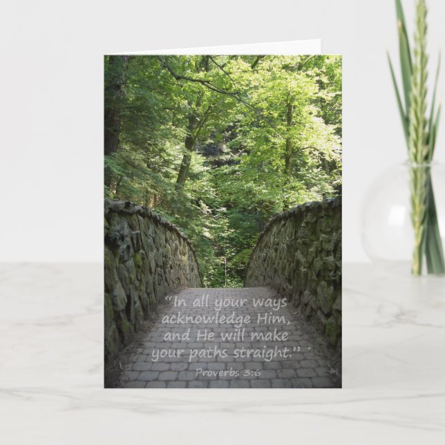 Carte De Remerciements Inspirational (Prov. 3:6) Card (Devant)