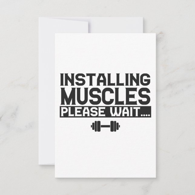 Carte De Remerciements Installation Muscles Veuillez Attendre Funny Fitne (Devant)