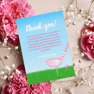 Carte De Remerciements Installer Rose Golf Révélation du Sexe du Bébé Mer