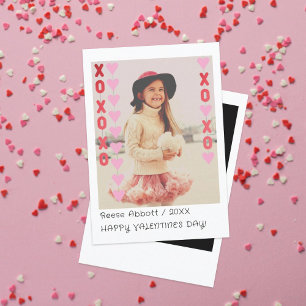 Carte De Remerciements Instant Photo Kids School Valentine's Day Card