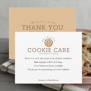 Carte De Remerciements Instructions de soin de cookie aux pépites de choc