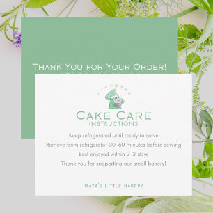 Carte De Remerciements Instructions de soin de gâteau mélangeur floral ve