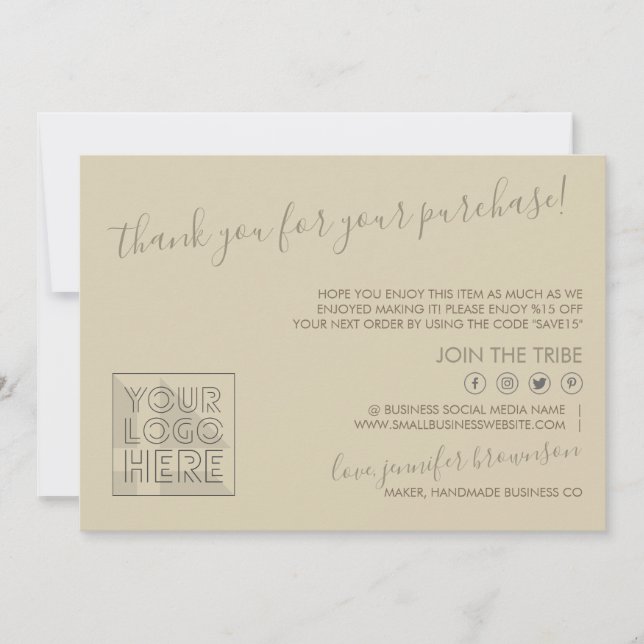 Carte De Remerciements Instructions d'entretien de bougie QR code avec lo (Devant)