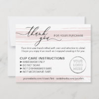 Instructions d'entretien de la tasse tumbler rose
