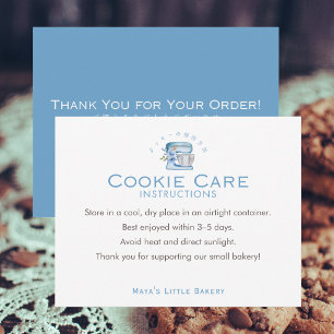Carte De Remerciements Instructions d'entretien des biscuits mélangeur fl
