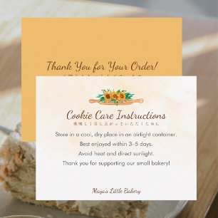 Carte De Remerciements Instructions d'entretien des cookies au rouleau à