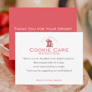Carte De Remerciements Instructions d'entretien des cookies mélangeur flo