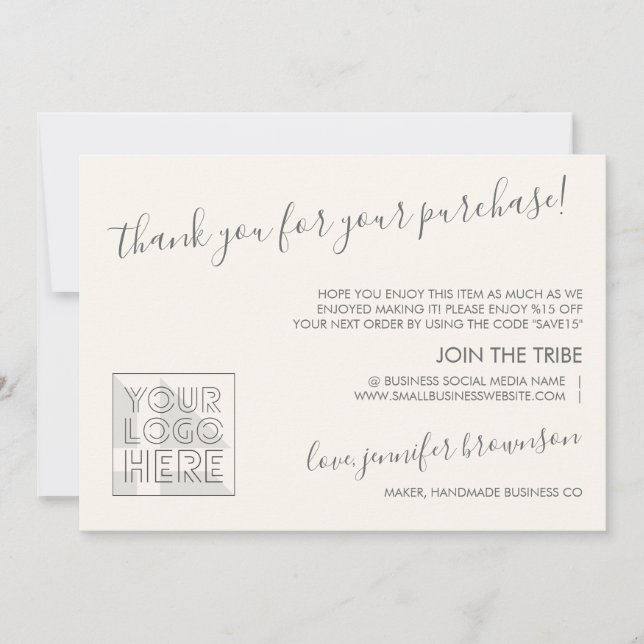 Carte De Remerciements Instructions d'entretien simple classique Ivory (Devant)