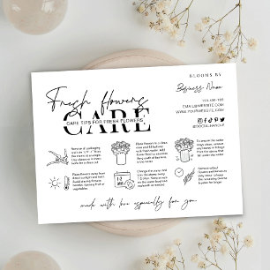 Carte De Remerciements Instructions minimalistes pour l'entretien des fle