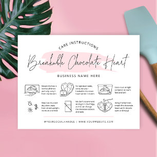 Carte De Remerciements Instructions pour les soins cardiaques au chocolat