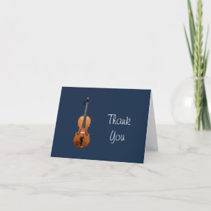 Carte De Remerciements Instrument de musique Violon bleu marine