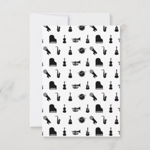 Carte De Remerciements Instruments de musique arrangés COULEUR BG CUSTOM