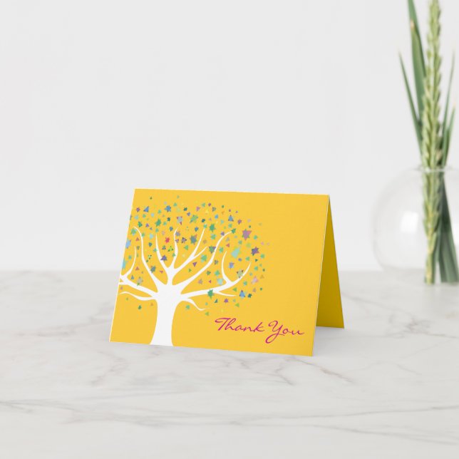 Carte de remerciements Invitation de l'arbre de vi (Devant)