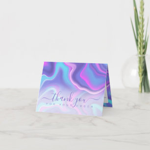 Carte De Remerciements Iridescent Holographic Thank you for your Order
