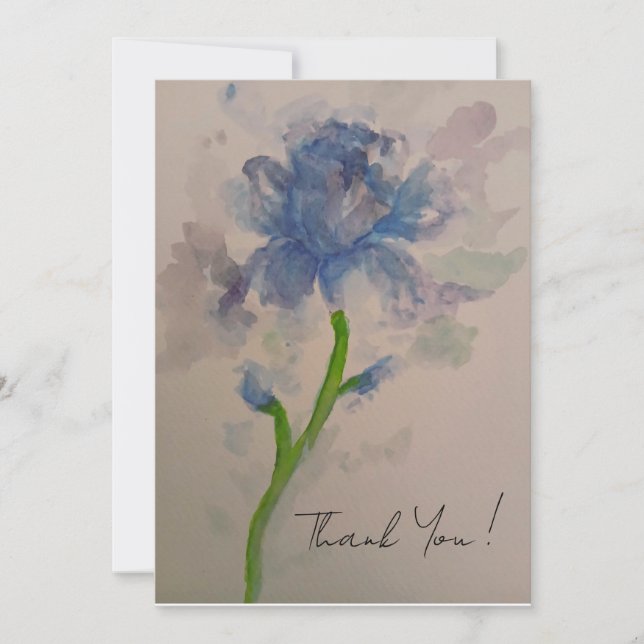 Carte De Remerciements Iris bleu foncé (Devant)
