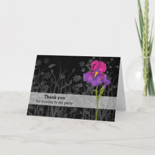 Carte De Remerciements Iris * choisir la couleur arrière - plan