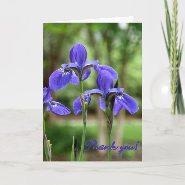 Carte De Remerciements Iris Floral Thank (Devant)
