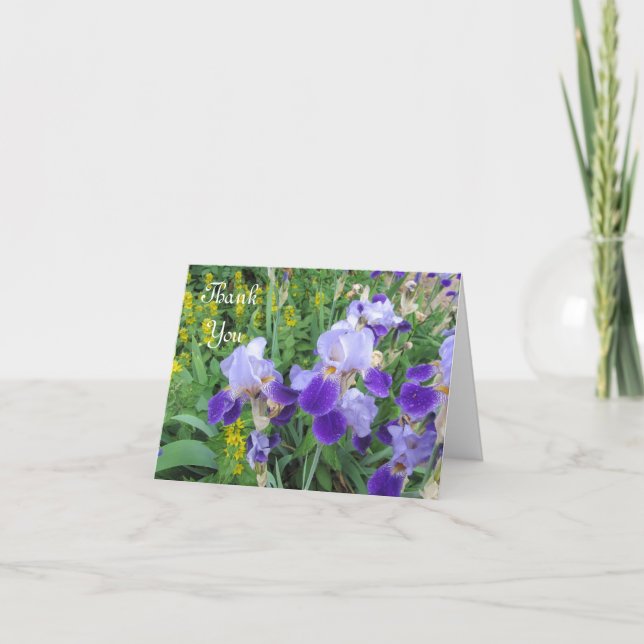 Carte De Remerciements Irises pourpres (Devant)