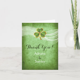 Carte De Remerciements Irish clover and veil wedding Thank you photo