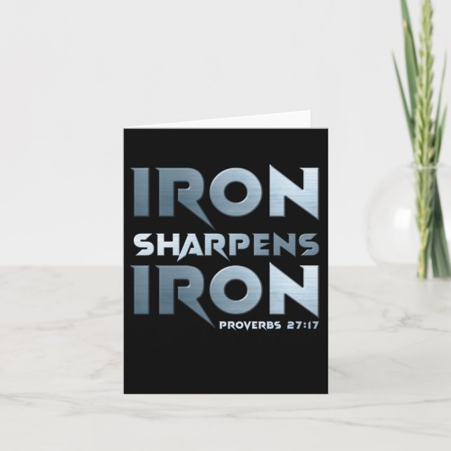 Carte De Remerciements Iron Sharpens Fer - Christian Men & Women Proverbe (Devant)