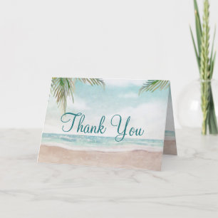 Carte De Remerciements Island Breeze Painted Beach Custom Wedding Photo