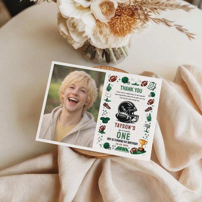 Carte De Remerciements It’s Game Time football 1st Birthday (It’s Game Time football 1st Birthday Thank You Card
)