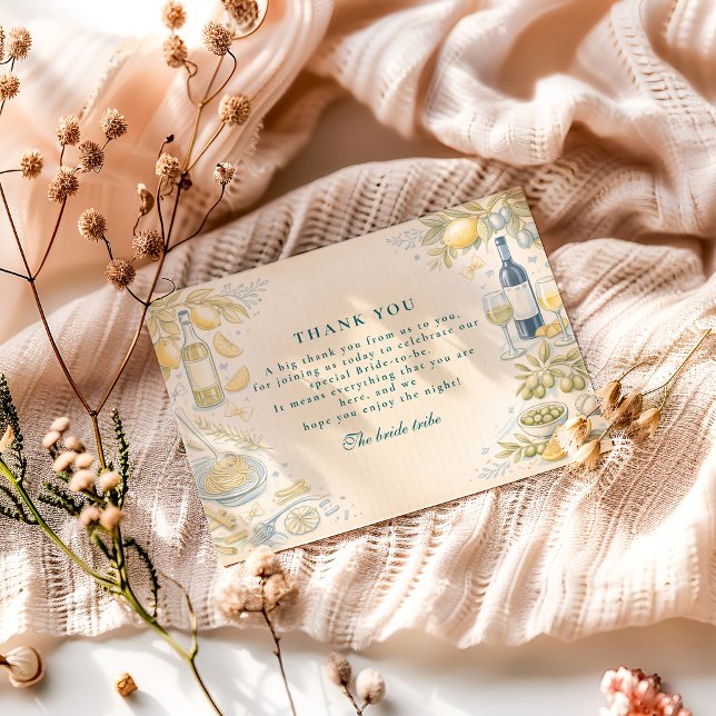 Carte De Remerciements Italian Ciao Miss Bridal Shower (Créateur téléchargé)