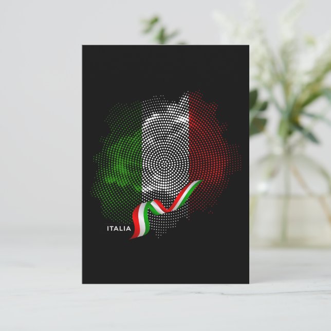 Carte De Remerciements Italian flag (Debout devant)