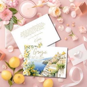 Carte De Remerciements Italie Méditerranéenne Positano Enterrement de Vie