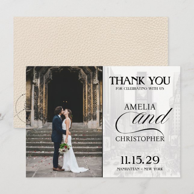Carte De Remerciements Ivory New York City Passport (Devant / Derrière)