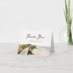 Carte De Remerciements Ivory Seafoam Sable Dune Outer Banks Côte Mariage