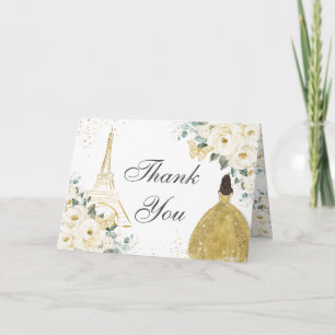 Carte De Remerciements Ivory White Floral Quinceañera Anniversaire Prince