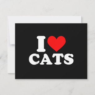 Carte De Remerciements J'adore les chats - J'adore les chats J'aime les c