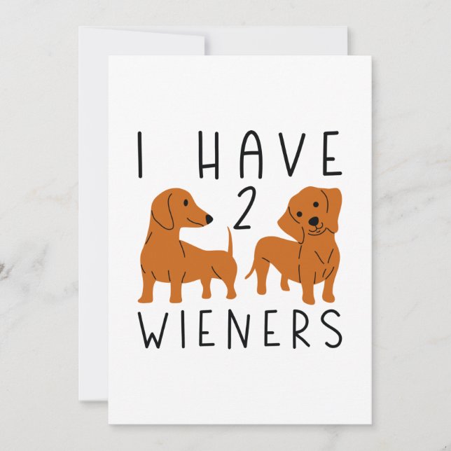 Carte De Remerciements J'Ai 2 Wieners (Devant)