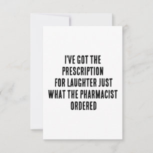 Carte De Remerciements J'ai l'ordonnance pour rire...