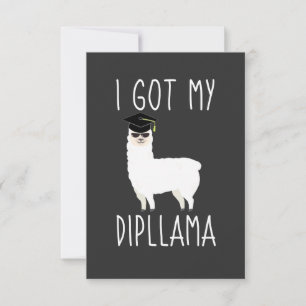 Carte De Remerciements J'Ai Obtenu Mon Dipllama Graduation Llama Pun